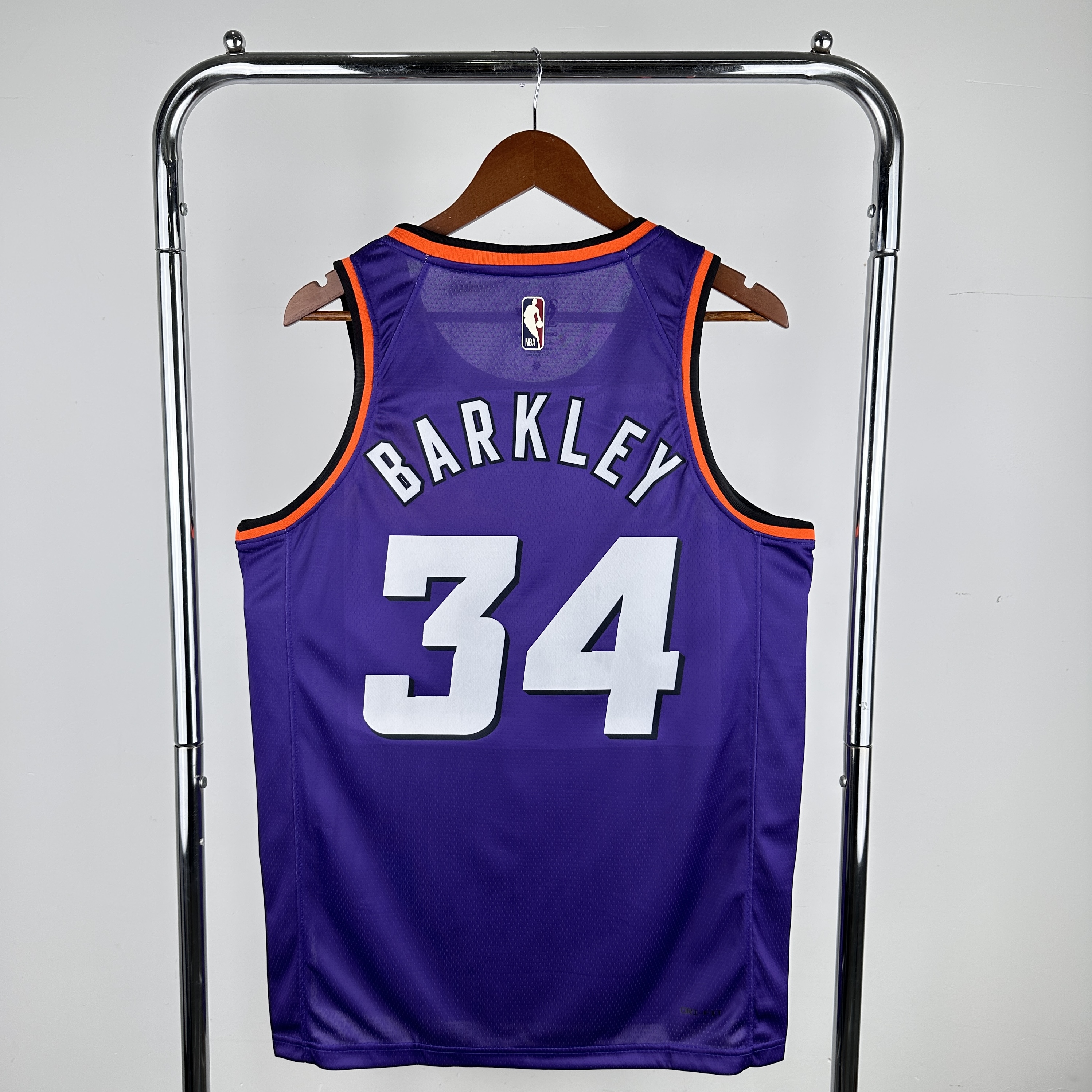 Men Phoenix Suns #34 Barkley Purple Throwback Nike 2024 NBA Jersey